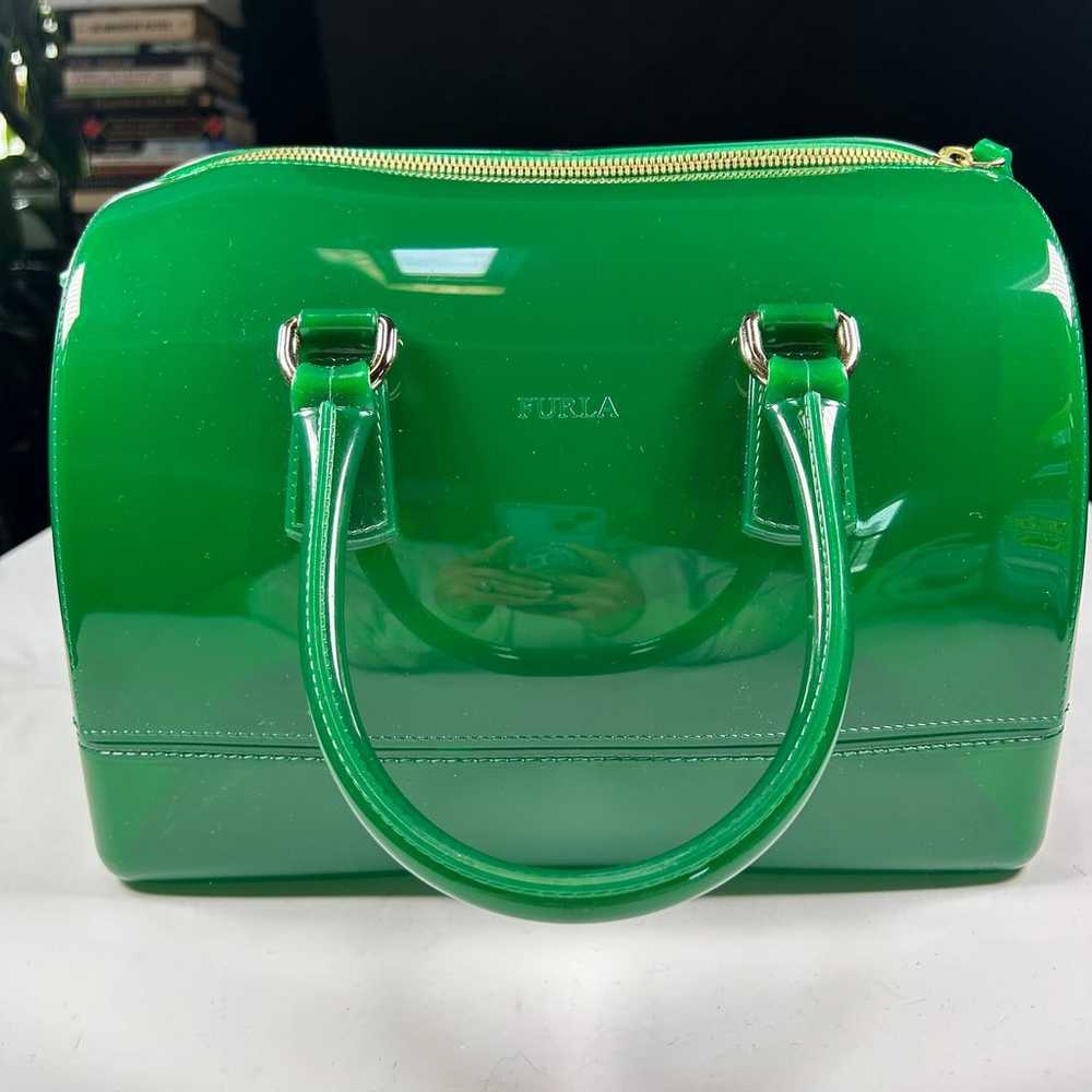 FURLA Candy Bag Jelly Satchel Handbag Purse Dark … - image 8