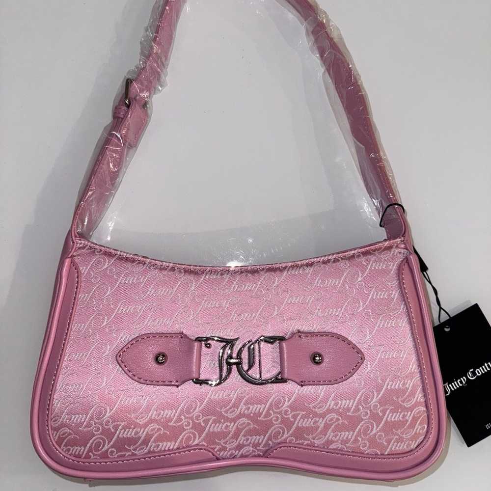 RARE HTF Juicy Couture Pink Lauren Script Handbag… - image 1