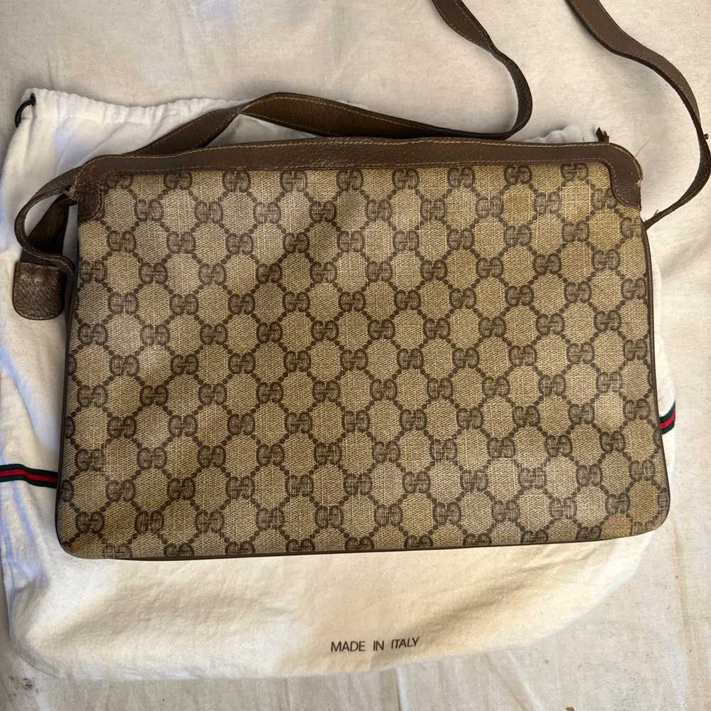 Vtg 80s GUCCI Classic GG Monogram Ophidia 3 Compa… - image 3