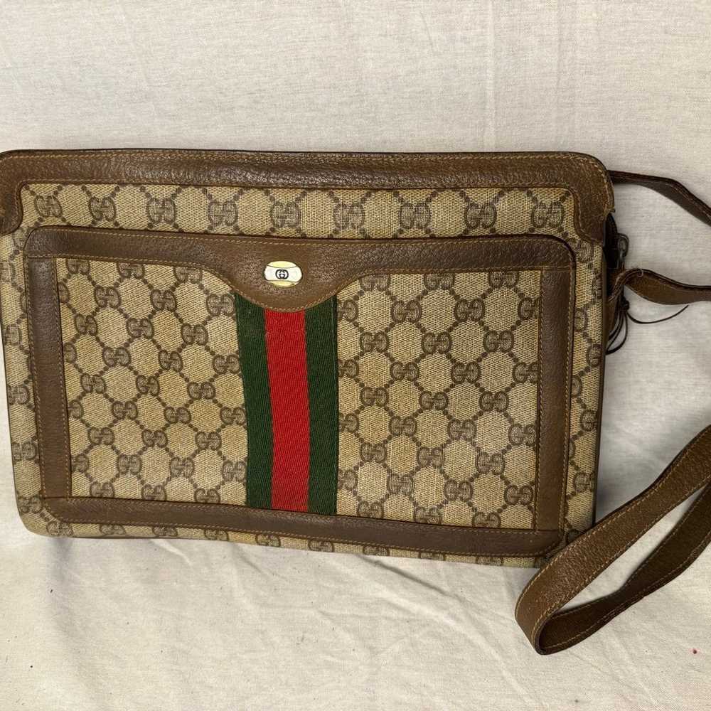 Vtg 80s GUCCI Classic GG Monogram Ophidia 3 Compa… - image 4