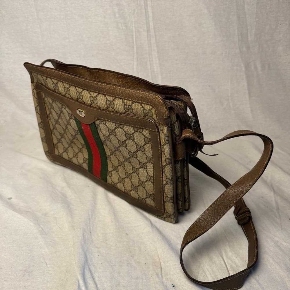 Vtg 80s GUCCI Classic GG Monogram Ophidia 3 Compa… - image 5