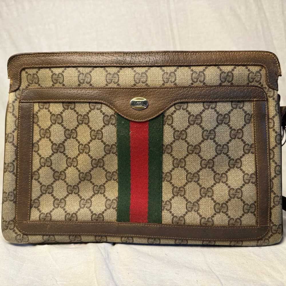 Vtg 80s GUCCI Classic GG Monogram Ophidia 3 Compa… - image 6