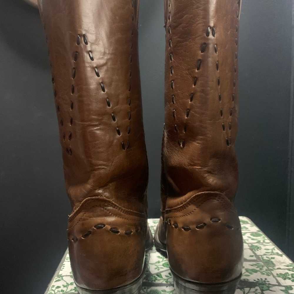 Vintage Wrangler Women's Brown Leather Cowboy Boo… - image 4