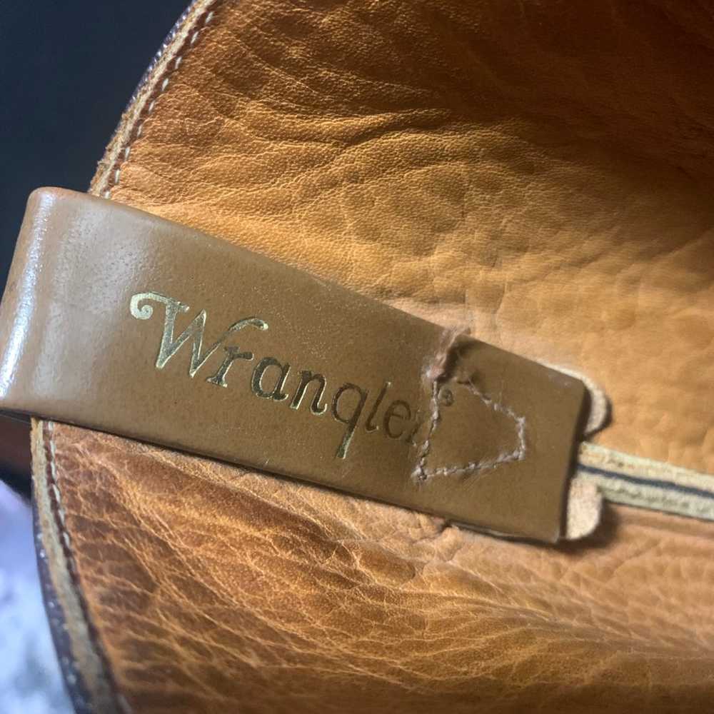 Vintage Wrangler Women's Brown Leather Cowboy Boo… - image 7