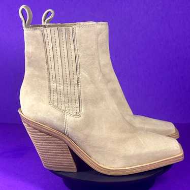 Vince Camuto Ackella Taupe Suede Square Toe Wester