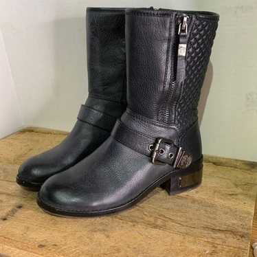 Vince Camuto whynn quilted moto boots.  Biker grun