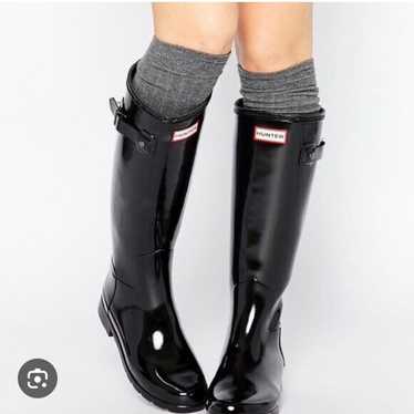 Hunter tall black rain boots