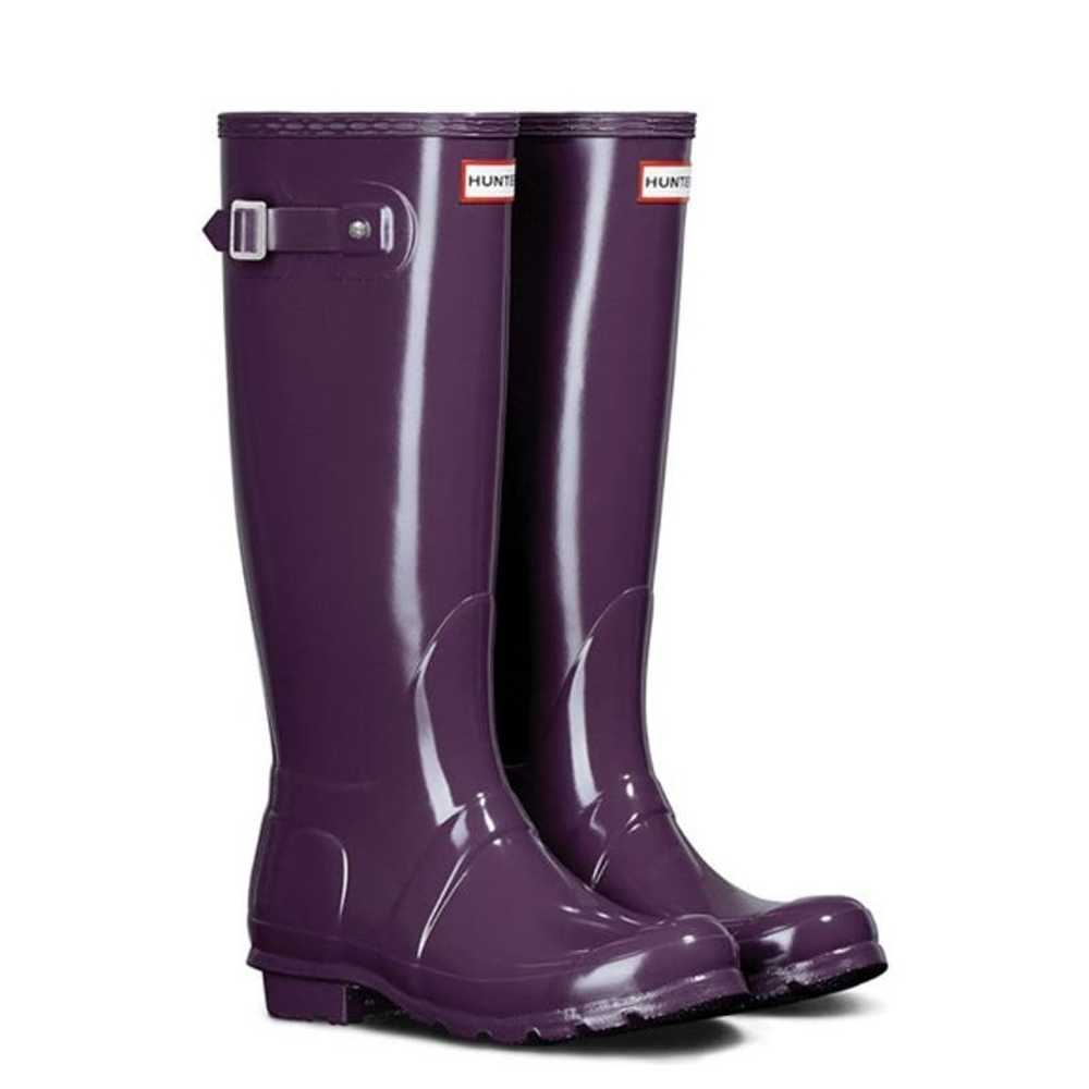 Hunter Original Women's Tall Gloss Purple Rain Bo… - image 1