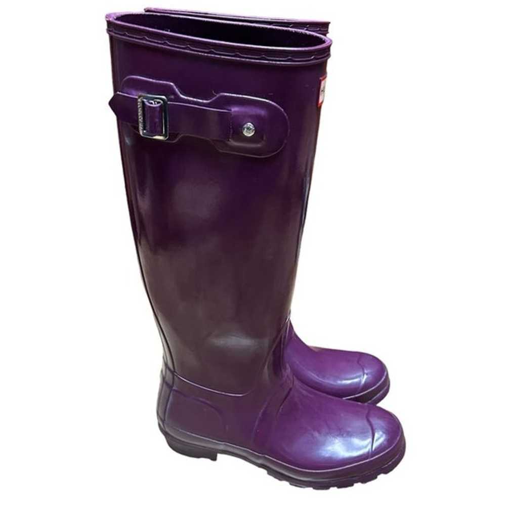 Hunter Original Women's Tall Gloss Purple Rain Bo… - image 3