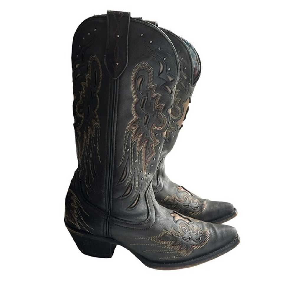 Laredo Wild Angel Black and Tan Cowgirl Boots 521… - image 6