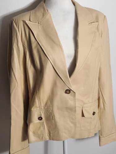 Designer John Paul Richard cream leather jacket, X