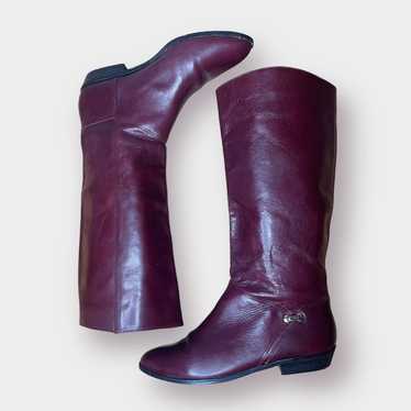 90s Etienne Aigner Burgundy Equestrian Style Boots