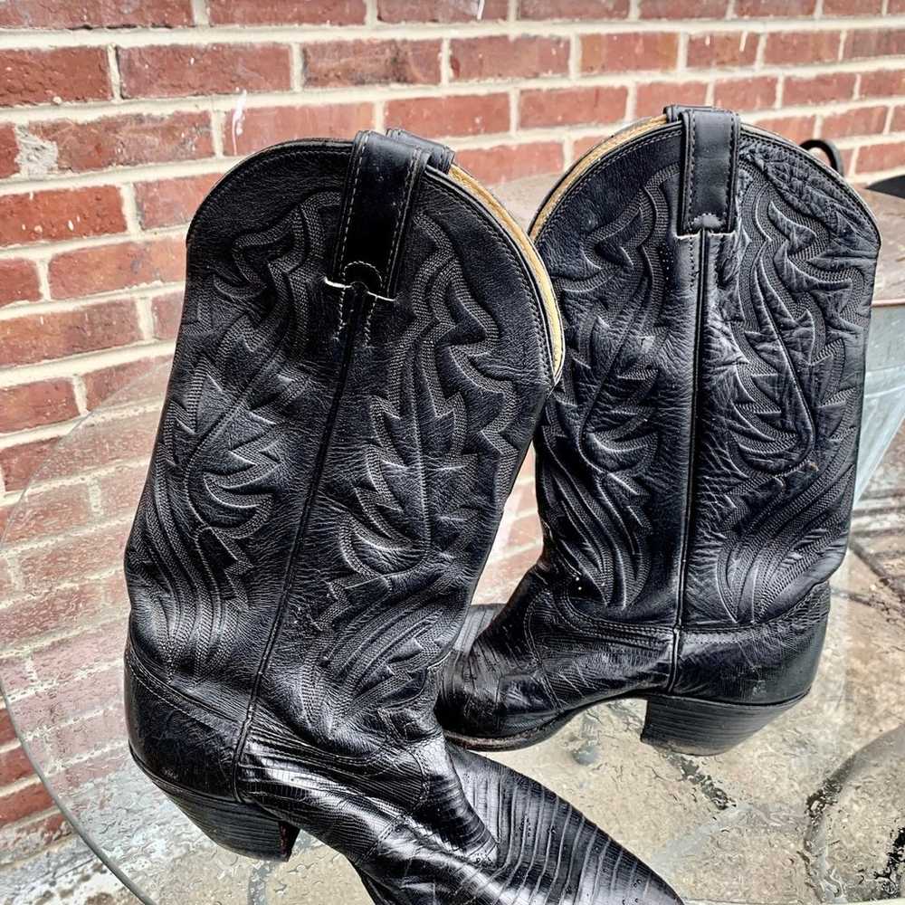 Vintage Justin Exotic Lizard Leather Western Boot… - image 1