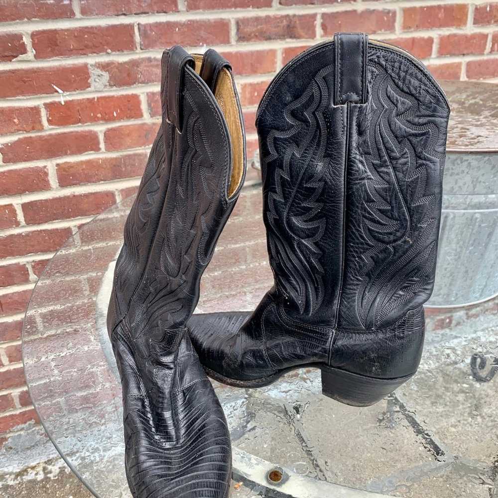 Vintage Justin Exotic Lizard Leather Western Boot… - image 3