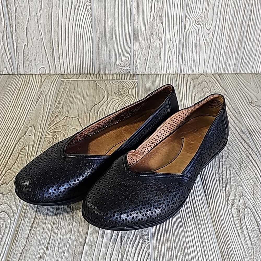 Dansko Neely Perforated Leather Black Flats Women… - image 10