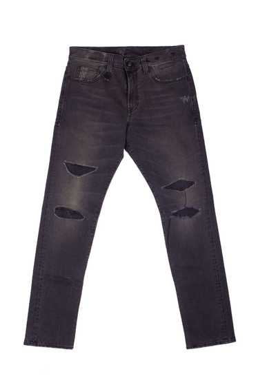 R13 R13 SKATE STYLE WASHED BLACK DISTRESSED JEANS