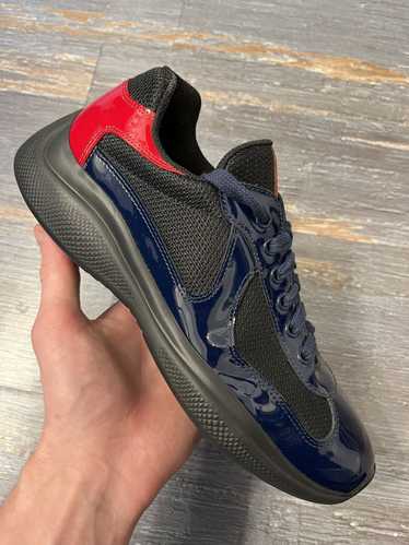 Prada Americas Cup Navy Red Patent Size 6