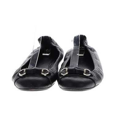 Authentic Gucci Leather Ballet Flat Black Bamboo … - image 1