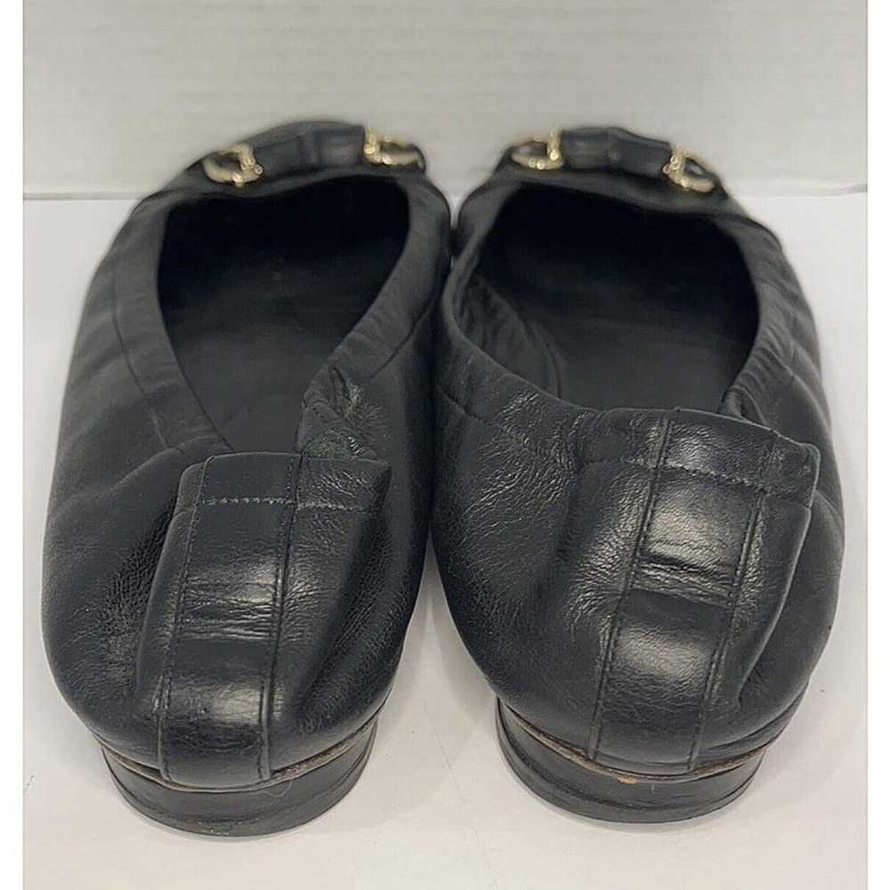 Authentic Gucci Leather Ballet Flat Black Bamboo … - image 6