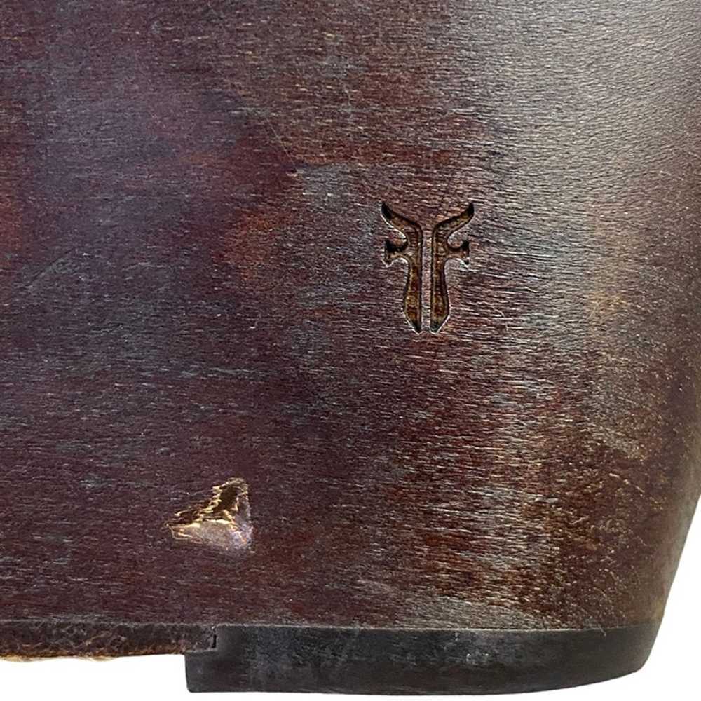 Frye Blair Slingback Wedge Sandal Wood Sole Brown… - image 2