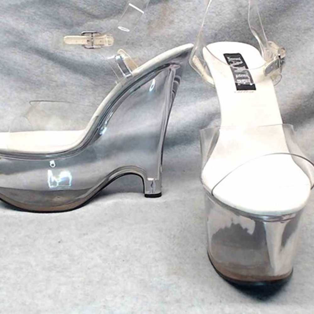 Jante Clear Platform Wedge Heels  6 1/2 inch heel… - image 1