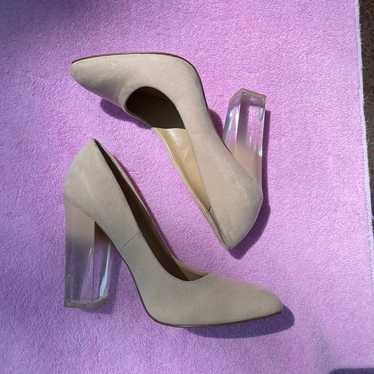Katy Perry A.W. Lucite-Heel Pumps Heel Suede Size… - image 1