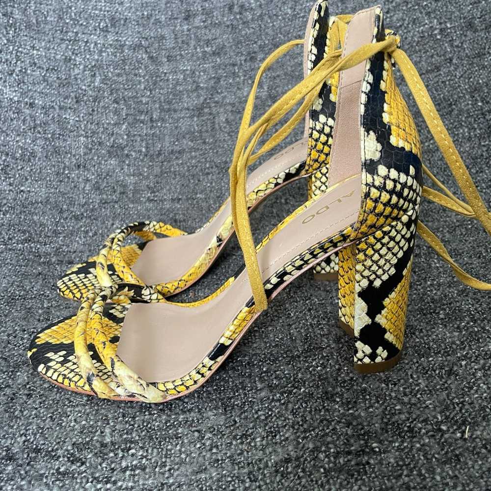 NEW Aldo Nyderia Pump Yellow Snake Print Ankle Wr… - image 10