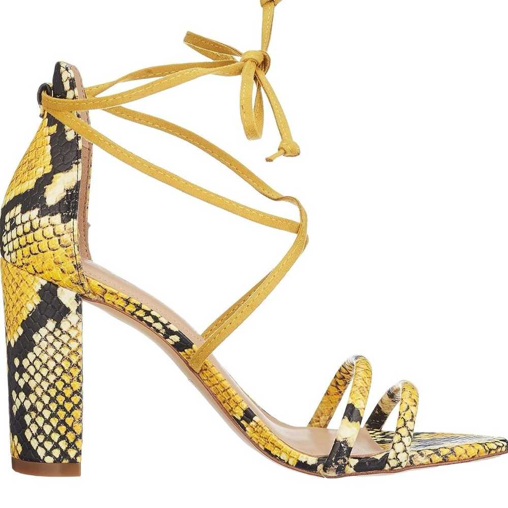 NEW Aldo Nyderia Pump Yellow Snake Print Ankle Wr… - image 1