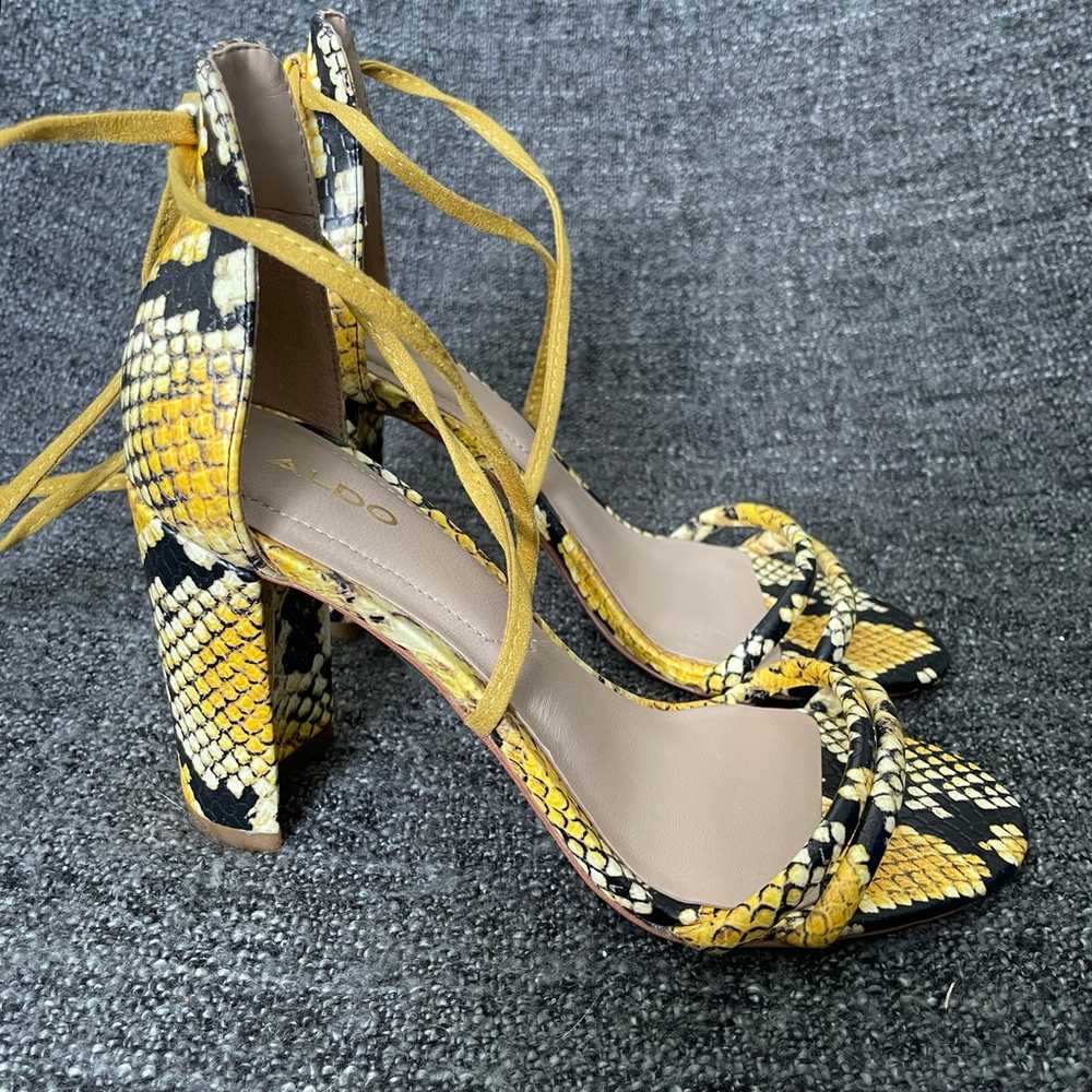 NEW Aldo Nyderia Pump Yellow Snake Print Ankle Wr… - image 2
