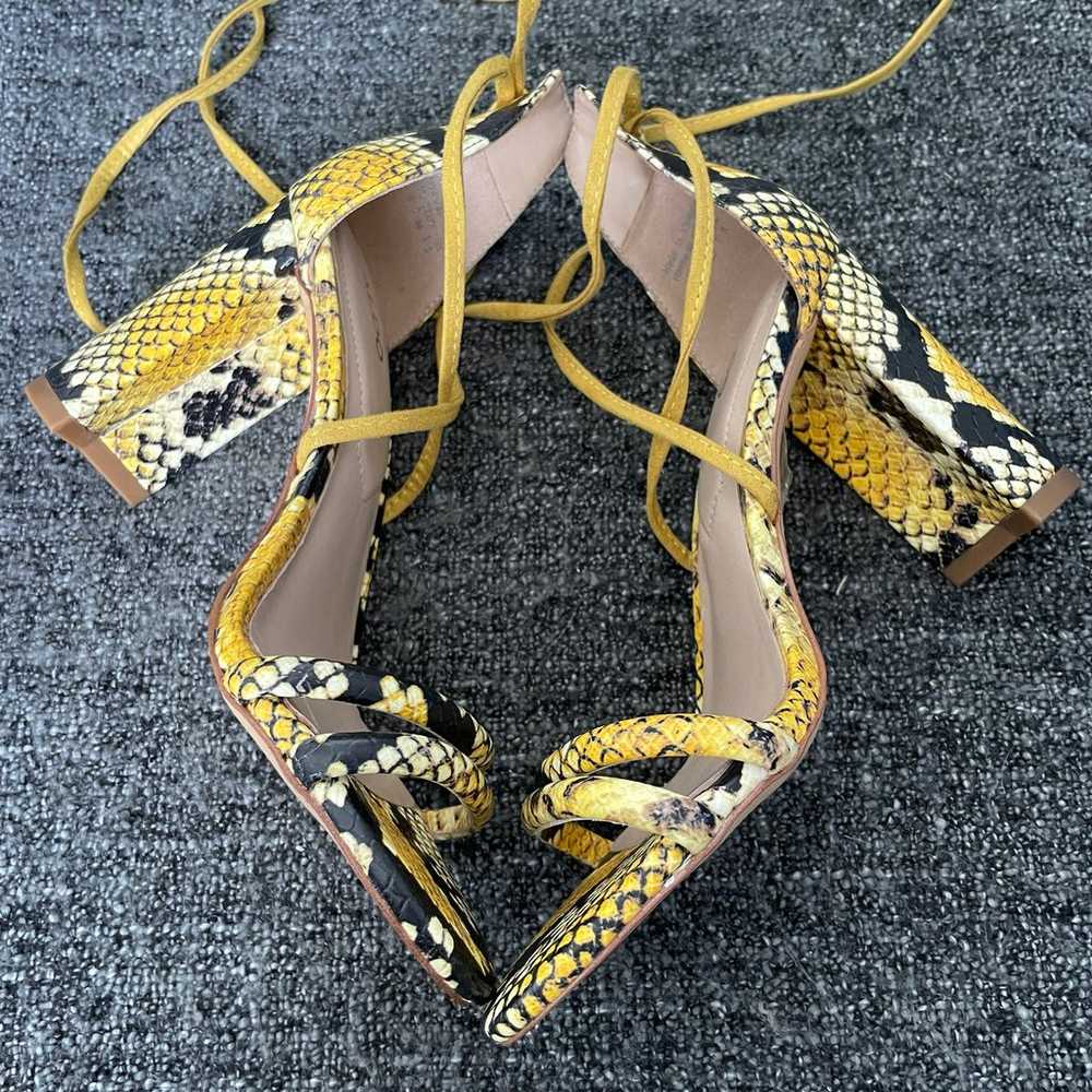 NEW Aldo Nyderia Pump Yellow Snake Print Ankle Wr… - image 7