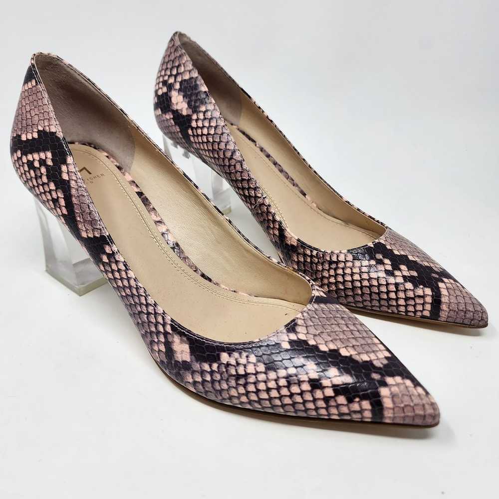 Marc Fisher Pumps Women 9M ZALA Pink Brown Snakes… - image 1