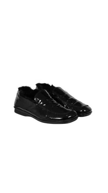 Prada Fur Lined Loafers Black Patent Leather - 021