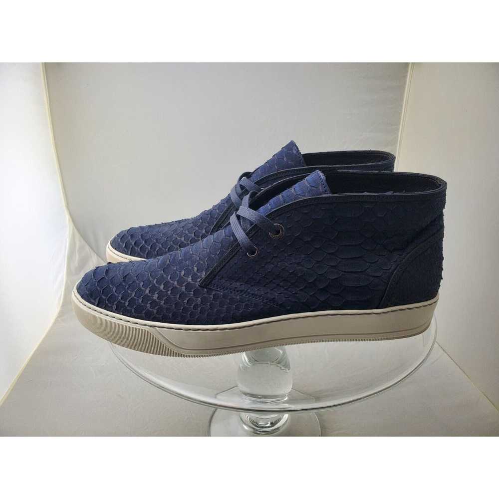 Lanvin Lanvin Matte Desert Boots Python Navy - La… - image 3