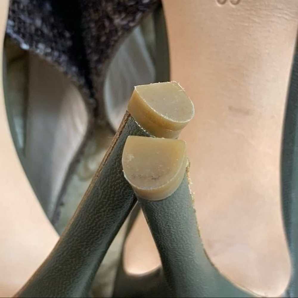 Jil Sander Micro Sequin Peep Toe Slingback Heels … - image 9