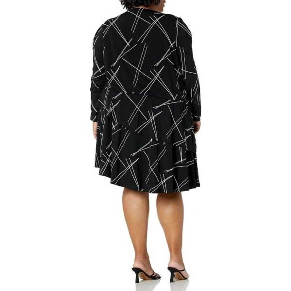 CITY CHIC Tiered Dress Line Print Black and White… - image 2