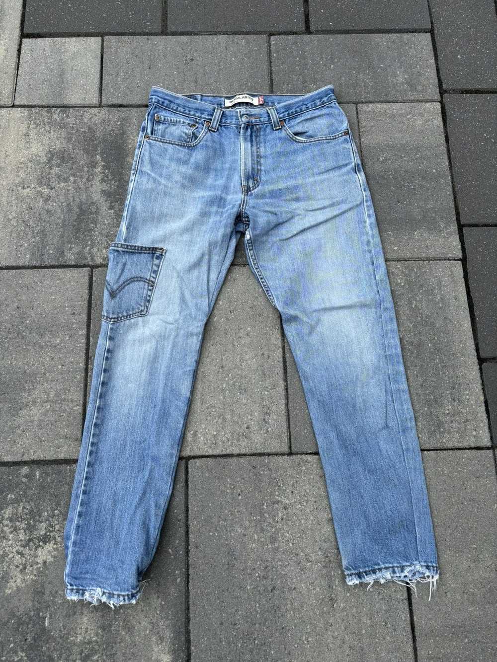 Levi's × Vintage Levis 505 custom side patch jeans - image 1