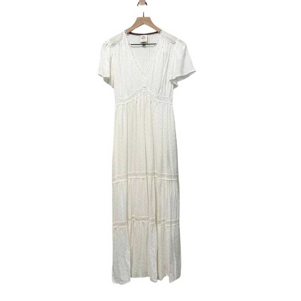 NWOT Knox Rose Short Sleeve V-Neck Maxi Dress Whi… - image 1
