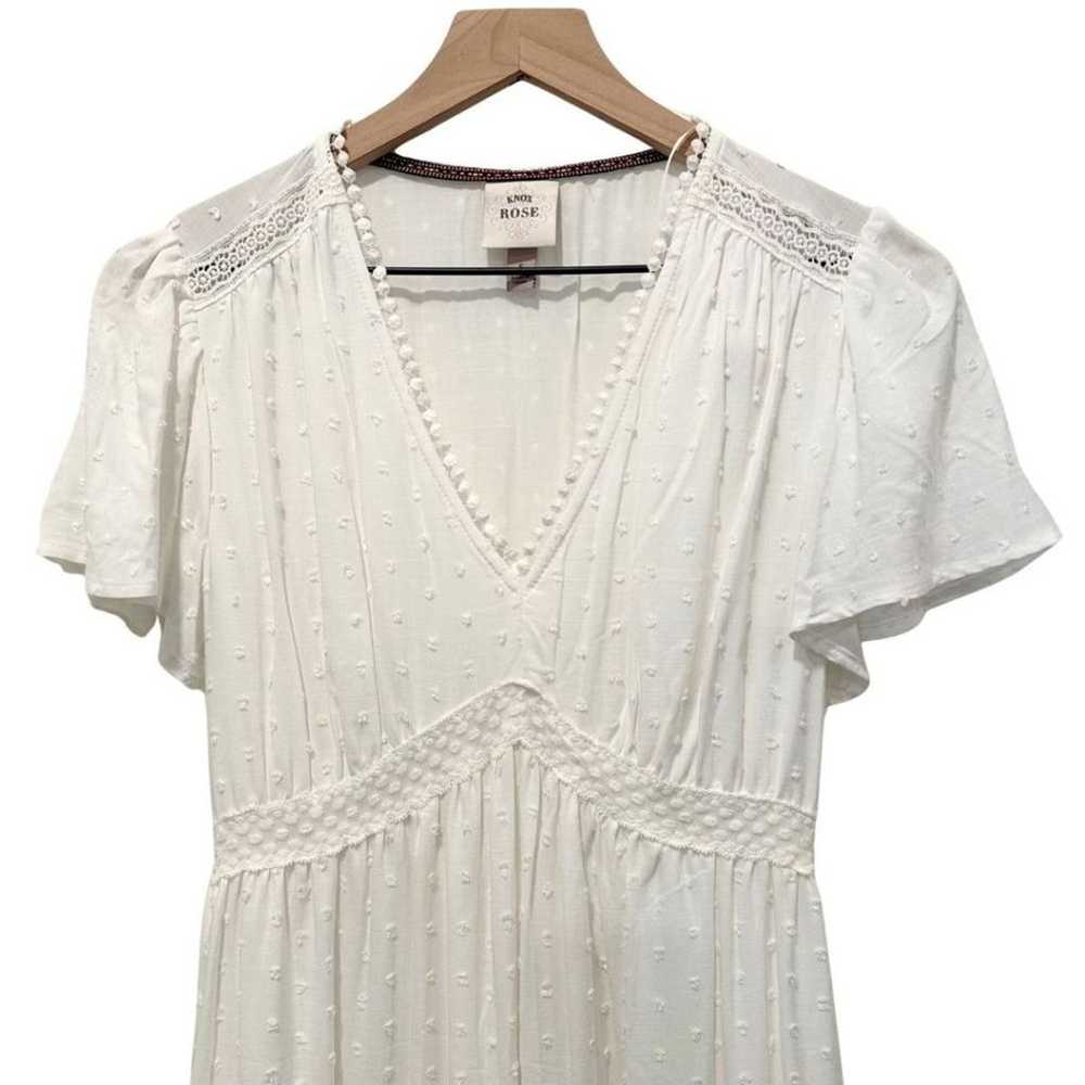 NWOT Knox Rose Short Sleeve V-Neck Maxi Dress Whi… - image 3