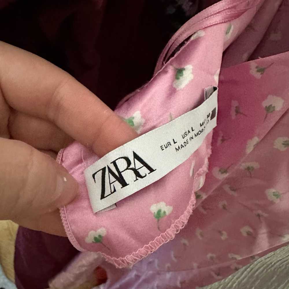 Zara Floral Cowl Neck Satin Cami Mini Slip Dress … - image 3