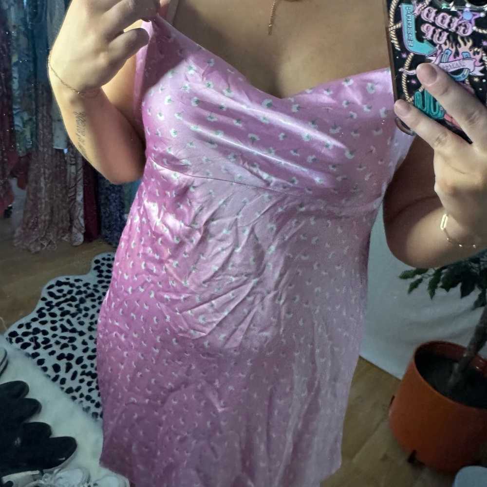 Zara Floral Cowl Neck Satin Cami Mini Slip Dress … - image 5