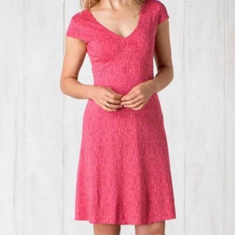 Toad&Co XL Rosemarie Dress Pink Floral Patterned … - image 1