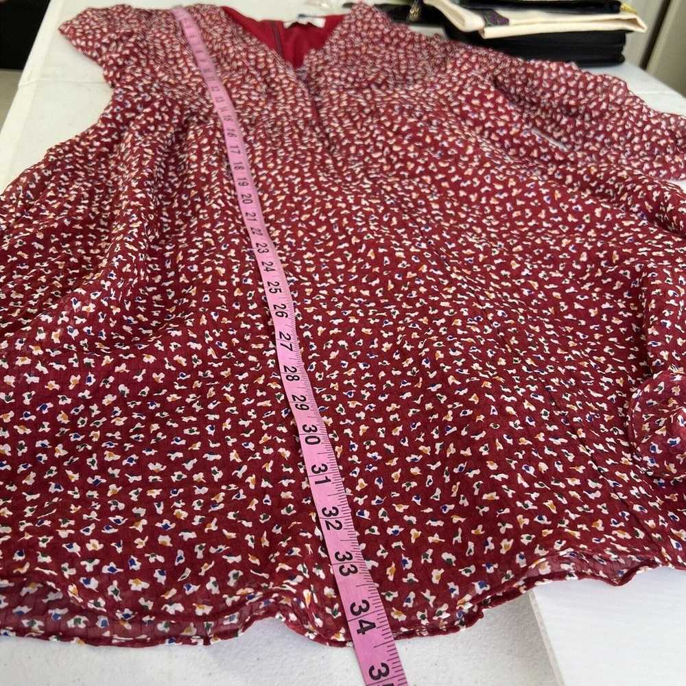 Madewell Mini Dress Women Size 6 Red Ditsy Flower… - image 12
