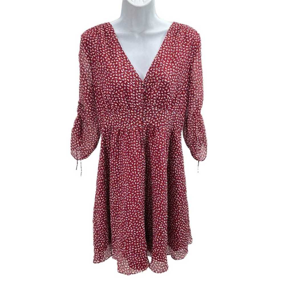 Madewell Mini Dress Women Size 6 Red Ditsy Flower… - image 2