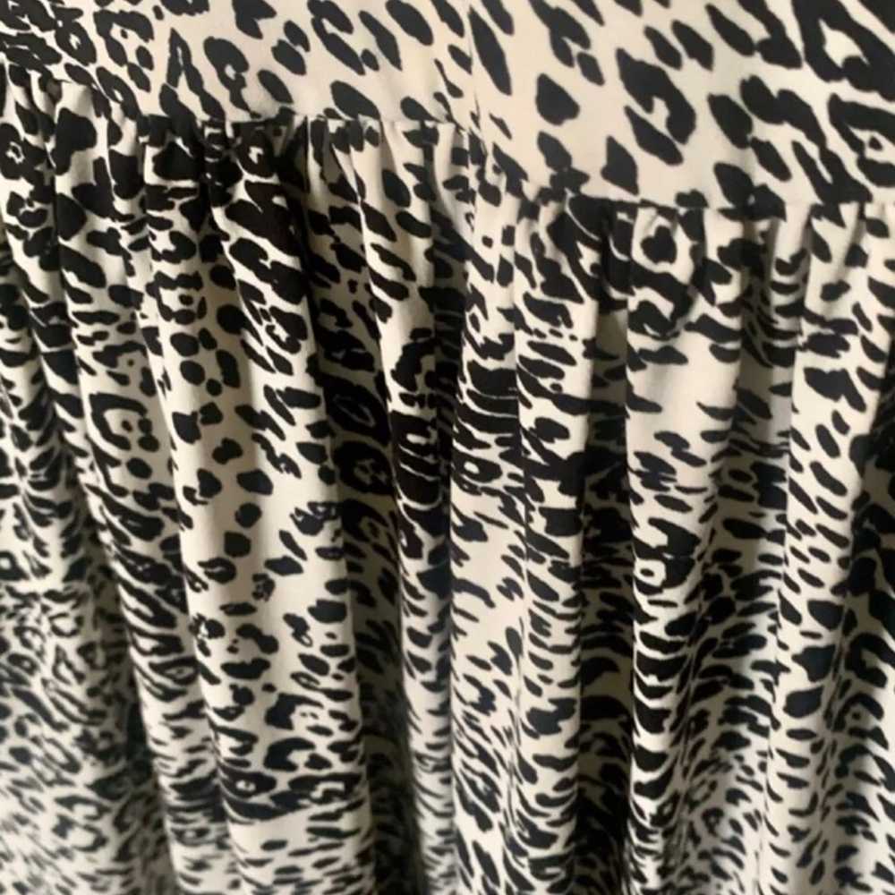 Norma Kamali Leopard Print RUCHED DEEP V Faux Wra… - image 3