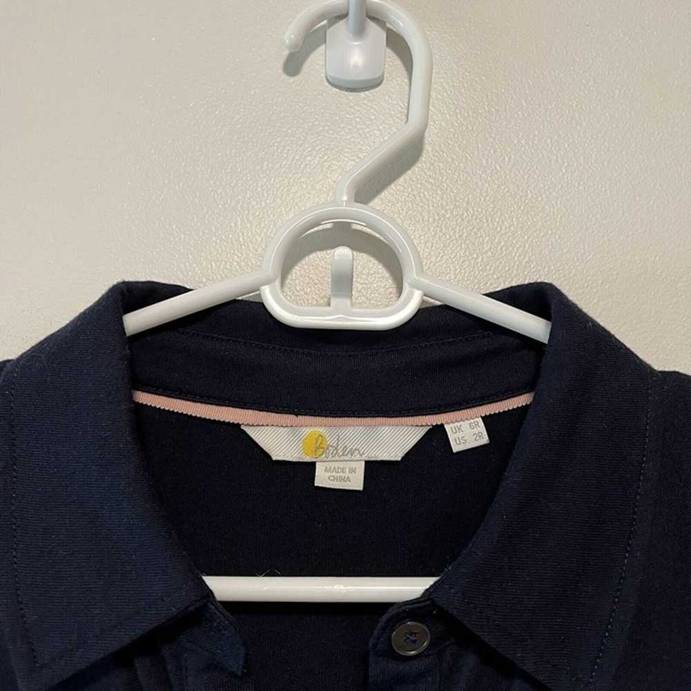 Boden Navy Blue Mini Jersey Shirt Dress Size 2R - image 3