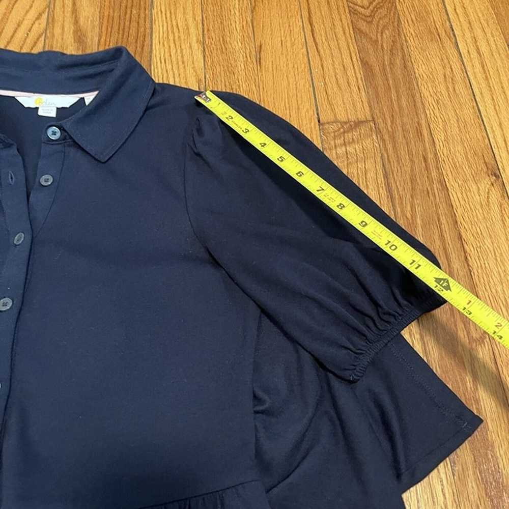 Boden Navy Blue Mini Jersey Shirt Dress Size 2R - image 7