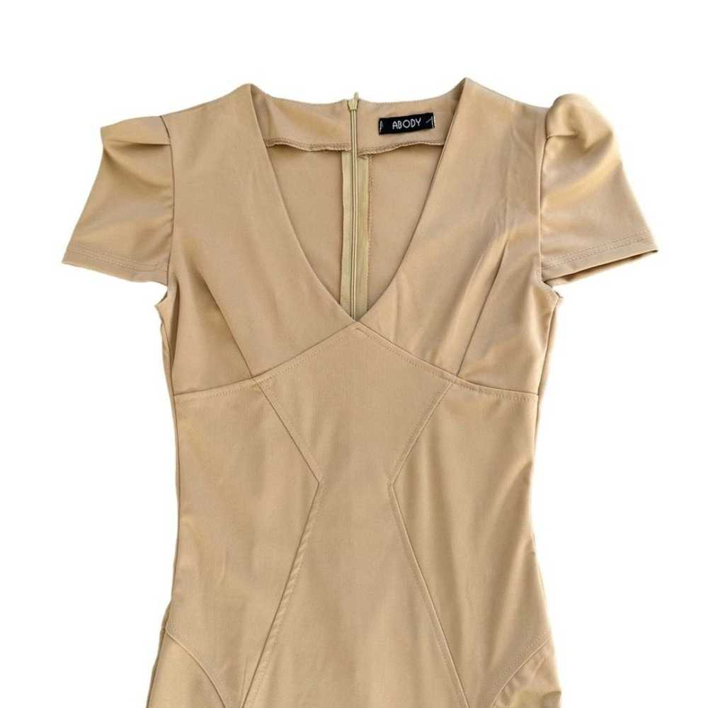 Abody Tan Short Sleeve Midi Dress - image 3