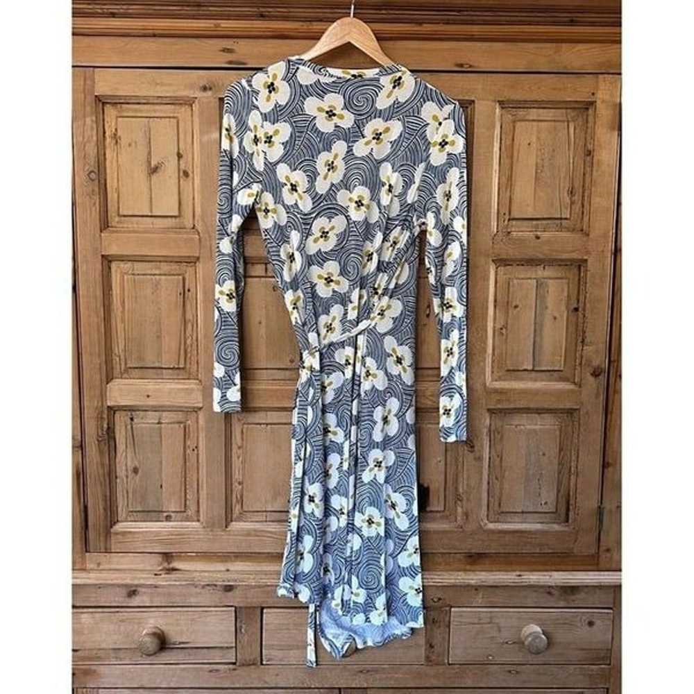 Boden US 8 / UK 12 Blue Floral Wrap Dress Toulon … - image 10