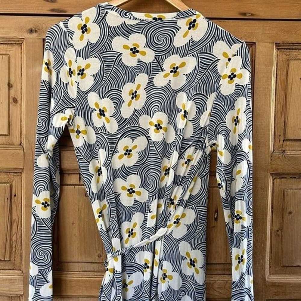 Boden US 8 / UK 12 Blue Floral Wrap Dress Toulon … - image 11