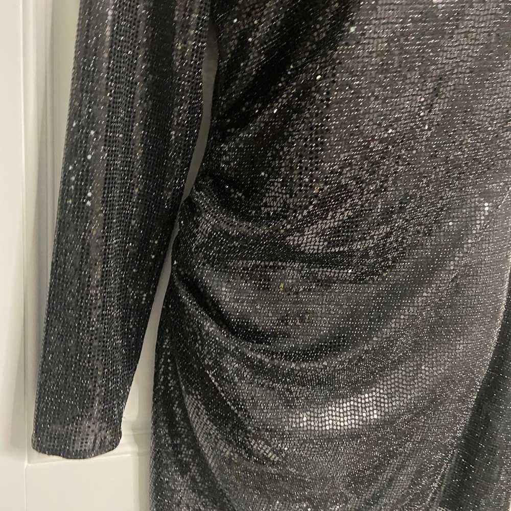8- H&M Black Sequined Midi Dress - image 2